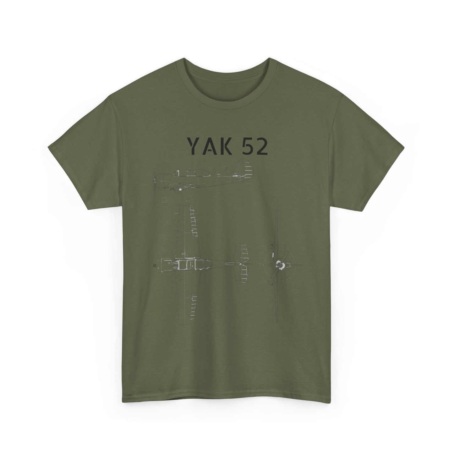 Yak-52 Blueprint T-Shirt — Vintage Aircraft Schematic Tee for Aviation Enthusiasts