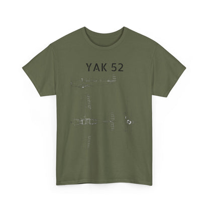 Yak-52 Blueprint T-Shirt — Vintage Aircraft Schematic Tee for Aviation Enthusiasts