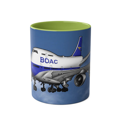 BOAC Boeing 747 Two-Tone Coffee Mugs, 11oz - Funky Aviation