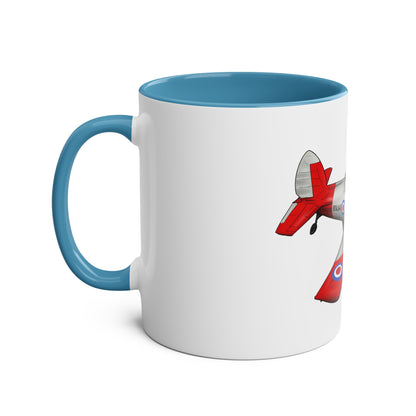 Chipmunk Tailwheel Two-Tone Coffee Mugs, 11oz - Funky Aviation
