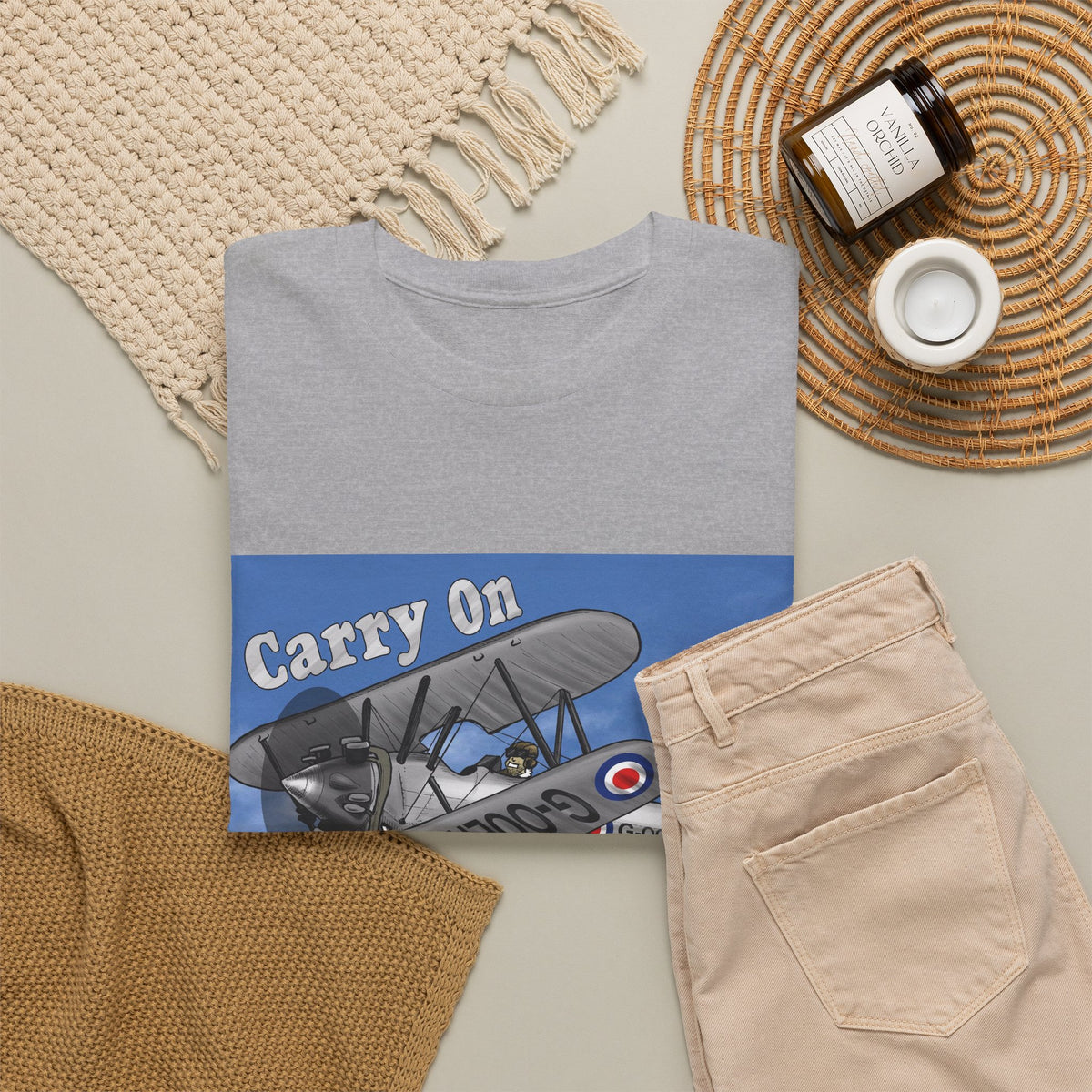 Carry On Flying Vintage Biplane Aviation T-Shirt
