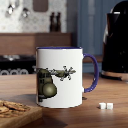 The Hercules Transport Aircraft Two-Tone Coffee Mugs, 11oz - Funky Aviation