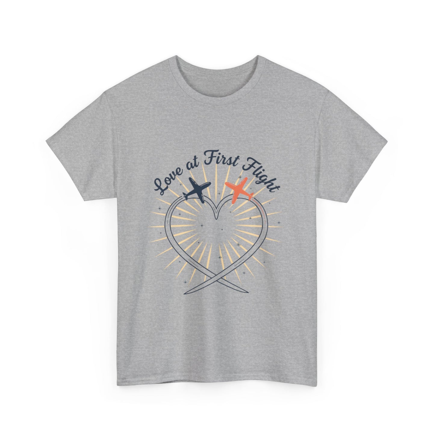Love at First Flight Tee — Romantic Airplane Heart Valentine's Shirt