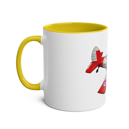 Chipmunk Tailwheel Two-Tone Coffee Mugs, 11oz - Funky Aviation