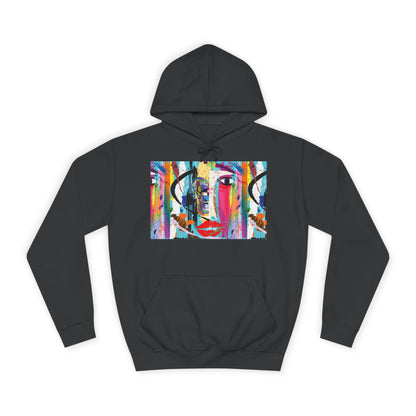 Abstract Colorful Face Hoodie — Vibrant Pop Art Graphic Pullover