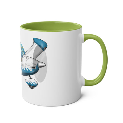 EV97 Eurostar Aqua Club Two-Tone Coffee Mugs, 11oz - Funky Aviation