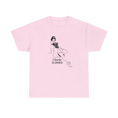 Cotton Tee - The Nose Art Cessna G-OKED Aircraft Cartoon Design