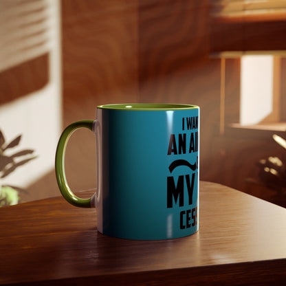 Cess-Nah Slogan Two-Tone Coffee Mugs, 11oz - Funky Aviation