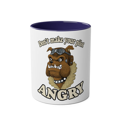 Bulldog Pilot Two-Tone Coffee Mugs, 11oz - Funky Aviation