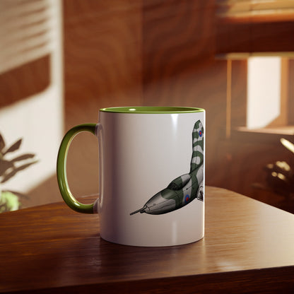 Vulcan Bomber Two-Tone Coffee Mugs, 11oz - Funky Aviation