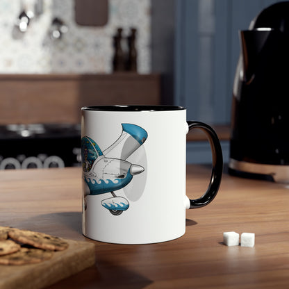 EV97 Eurostar Aqua Club Two-Tone Coffee Mugs, 11oz - Funky Aviation