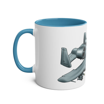 A10 Tankbuster Two-Tone Coffee Mugs, 11oz - Funky Aviation