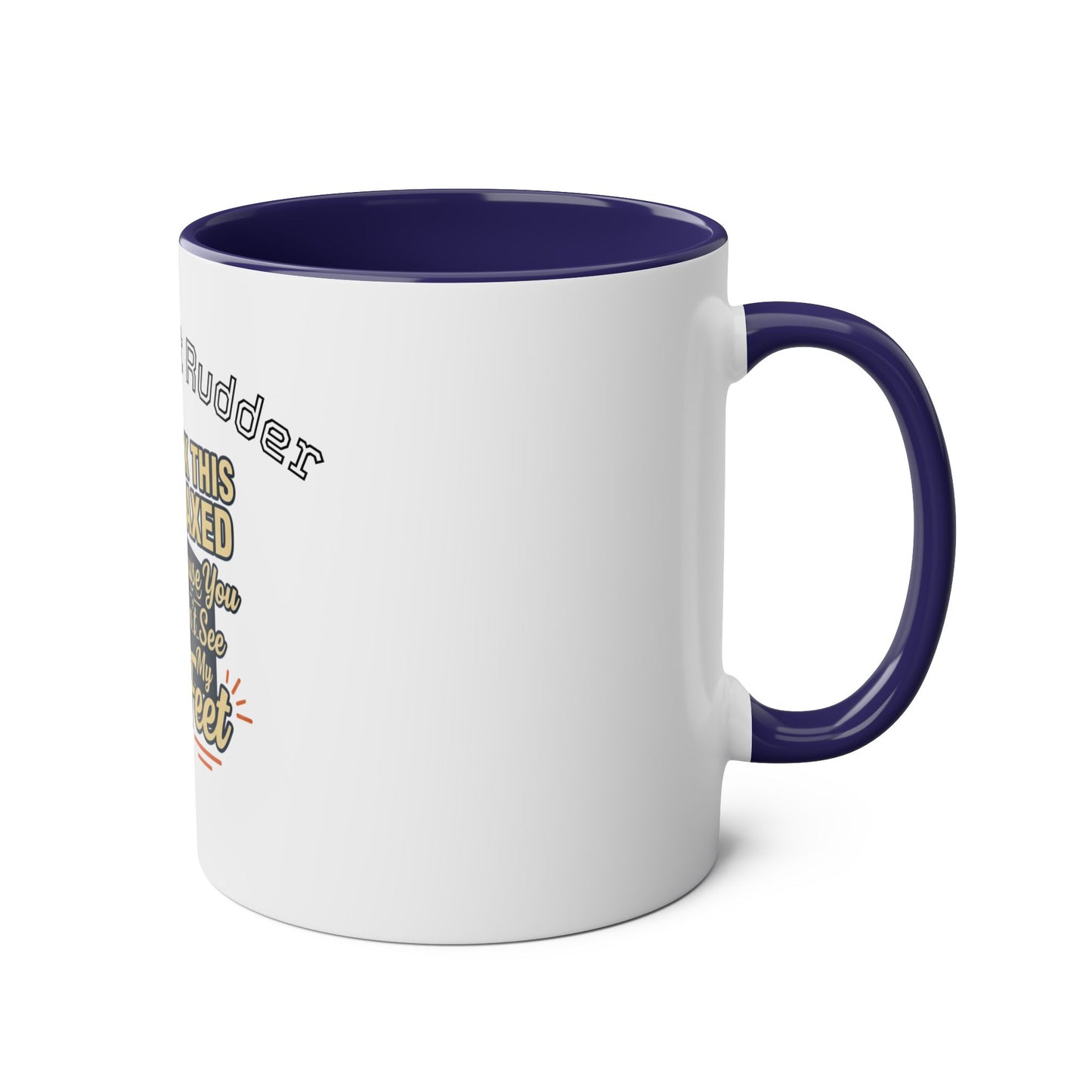 Aviator Coffee Mug — "More Right Rudder" (11 oz Two-Tone)