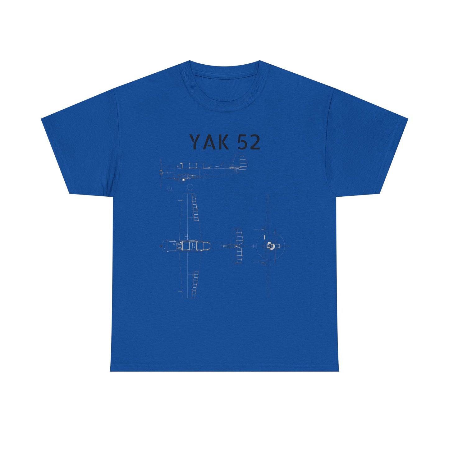 Yak-52 Blueprint T-Shirt — Vintage Aircraft Schematic Tee for Aviation Enthusiasts