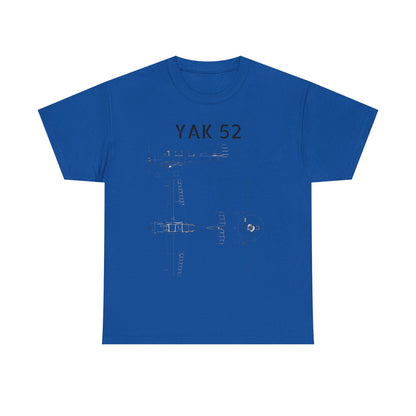 Yak-52 Blueprint T-Shirt — Vintage Aircraft Schematic Tee for Aviation Enthusiasts