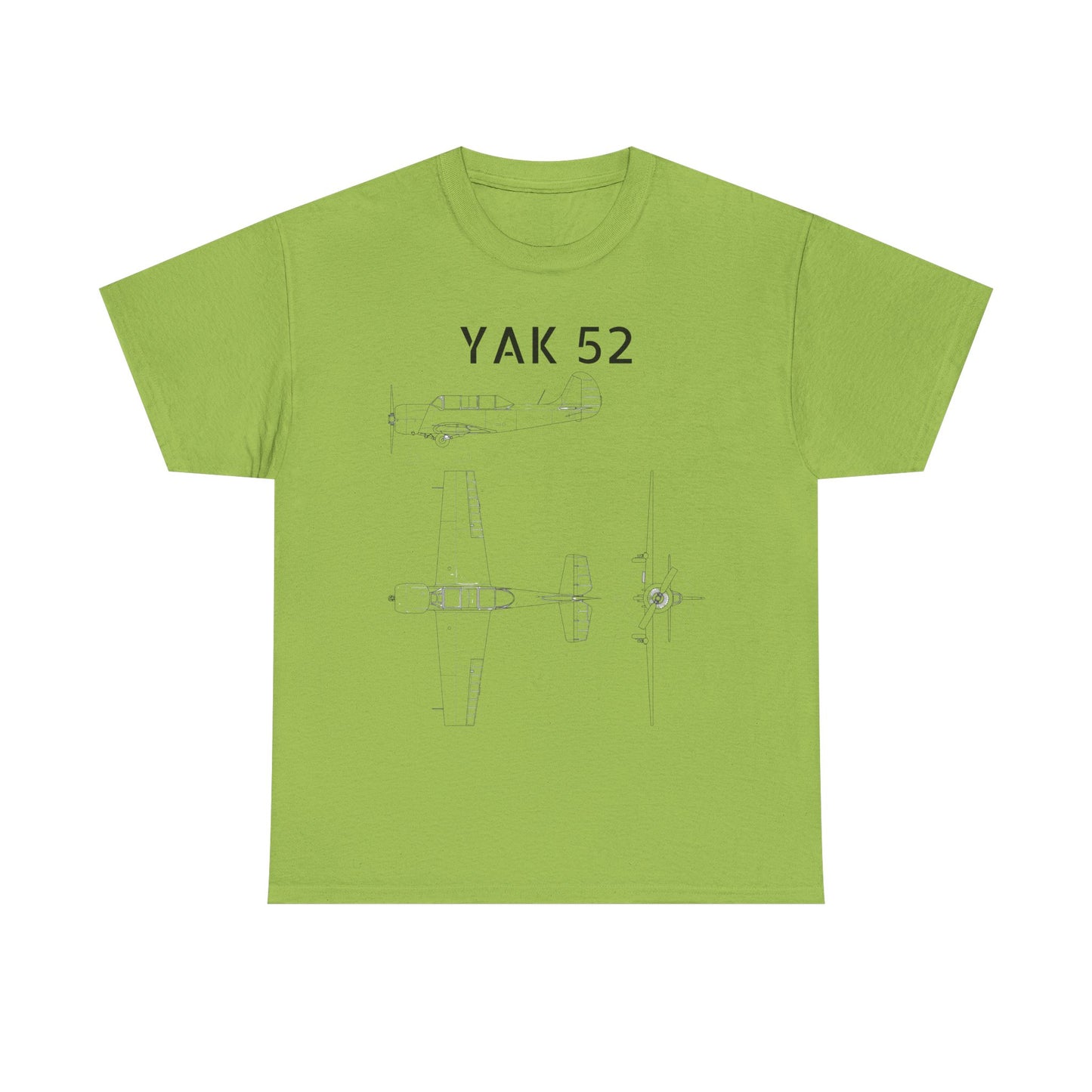 Yak-52 Blueprint T-Shirt — Vintage Aircraft Schematic Tee for Aviation Enthusiasts