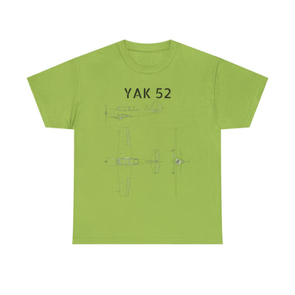 Yak-52 Blueprint T-Shirt — Vintage Aircraft Schematic Tee for Aviation Enthusiasts