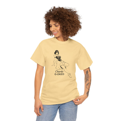 Cotton Tee - The Nose Art Cessna G-OKED Aircraft Cartoon Design