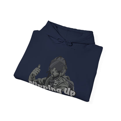 Nipping Up Fighter Pilot design Unisex Heavy Blend™ Hooded Sweatshirt - Funky Aviation