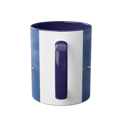 Beluga Airbus Cartoon Two-Tone Coffee Mugs, 11oz - Funky Aviation