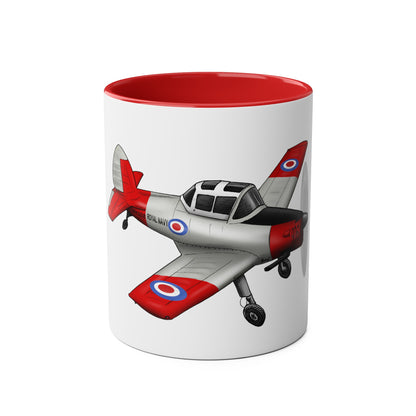 Chipmunk Tailwheel Two-Tone Coffee Mugs, 11oz - Funky Aviation