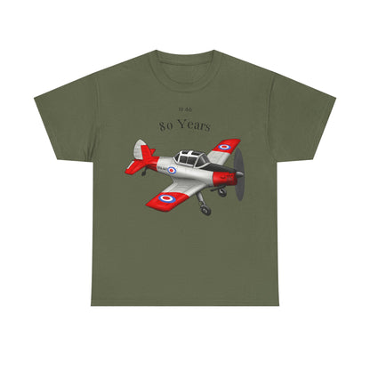 Chipmunk Vintage Airplane Tee — "80 Years" Commemorative Aviation Shirt