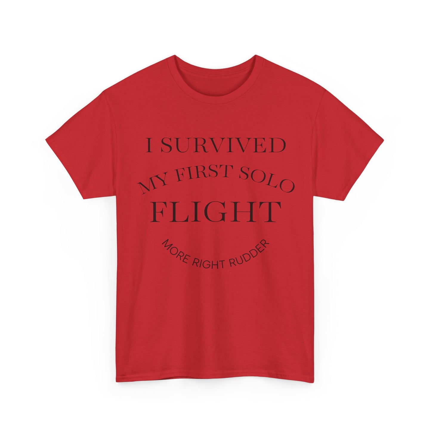 I Survived My First Solo Flight Unisex Heavy Cotton Tee