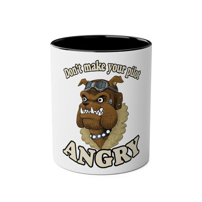 Bulldog Pilot Two-Tone Coffee Mugs, 11oz - Funky Aviation