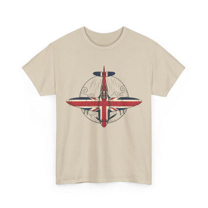 Vintage British Spitfire T-Shirt — Union Jack Warplane Graphic Tee