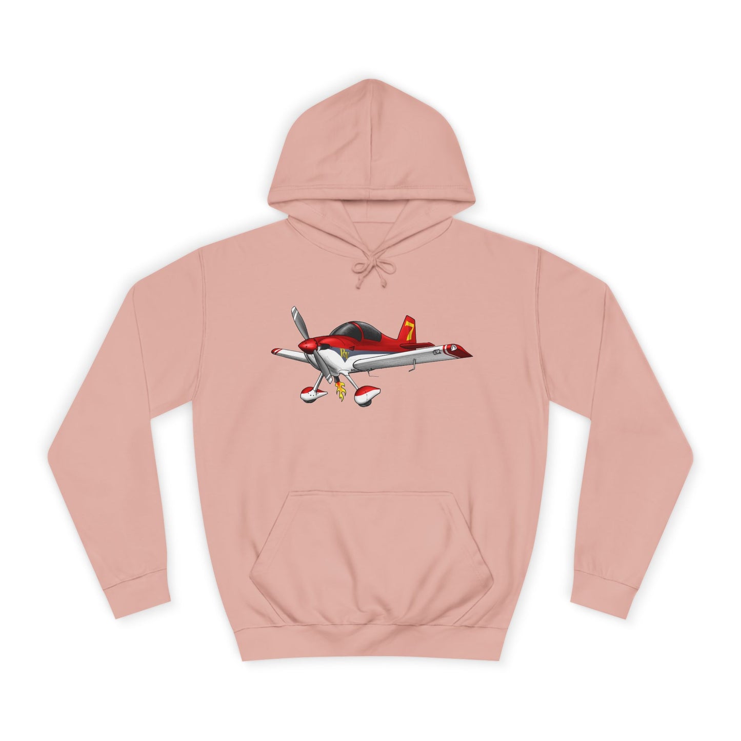 RV7 Aviation Hoodie — Small Red Aerobatic Aircraft Graphic