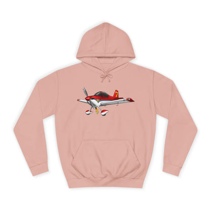 RV7 Aviation Hoodie — Small Red Aerobatic Aircraft Graphic