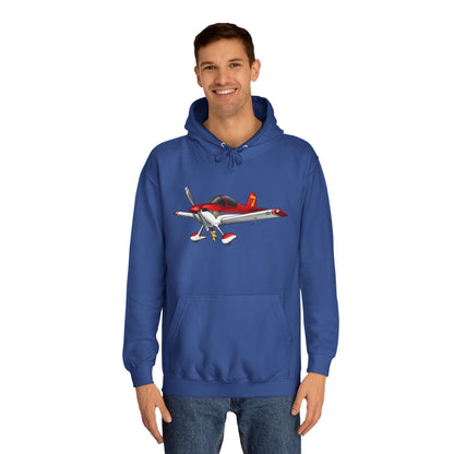 RV7 Aviation Hoodie — Small Red Aerobatic Aircraft Graphic
