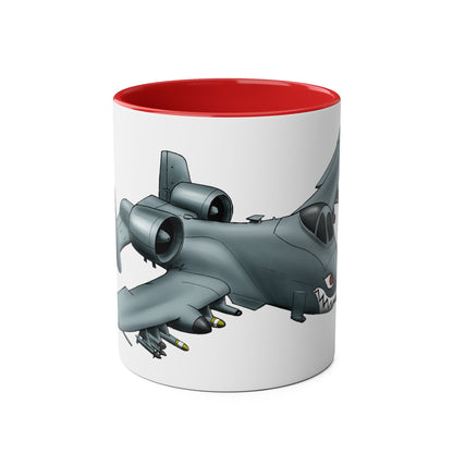 A10 Tankbuster Two-Tone Coffee Mugs, 11oz - Funky Aviation