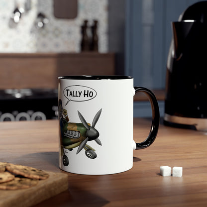 Tally Ho Spitfire Two-Tone Coffee Mugs, 11oz - Funky Aviation