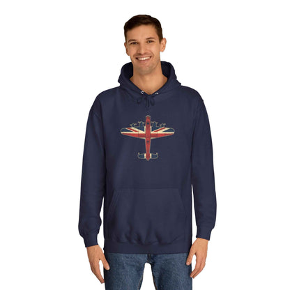 Vintage UK Flag Bomber Plane Hoodie
