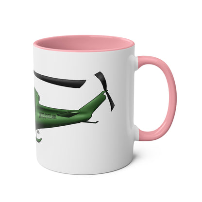 Huey Chopper Two-Tone Coffee Mugs, 11oz - Funky Aviation