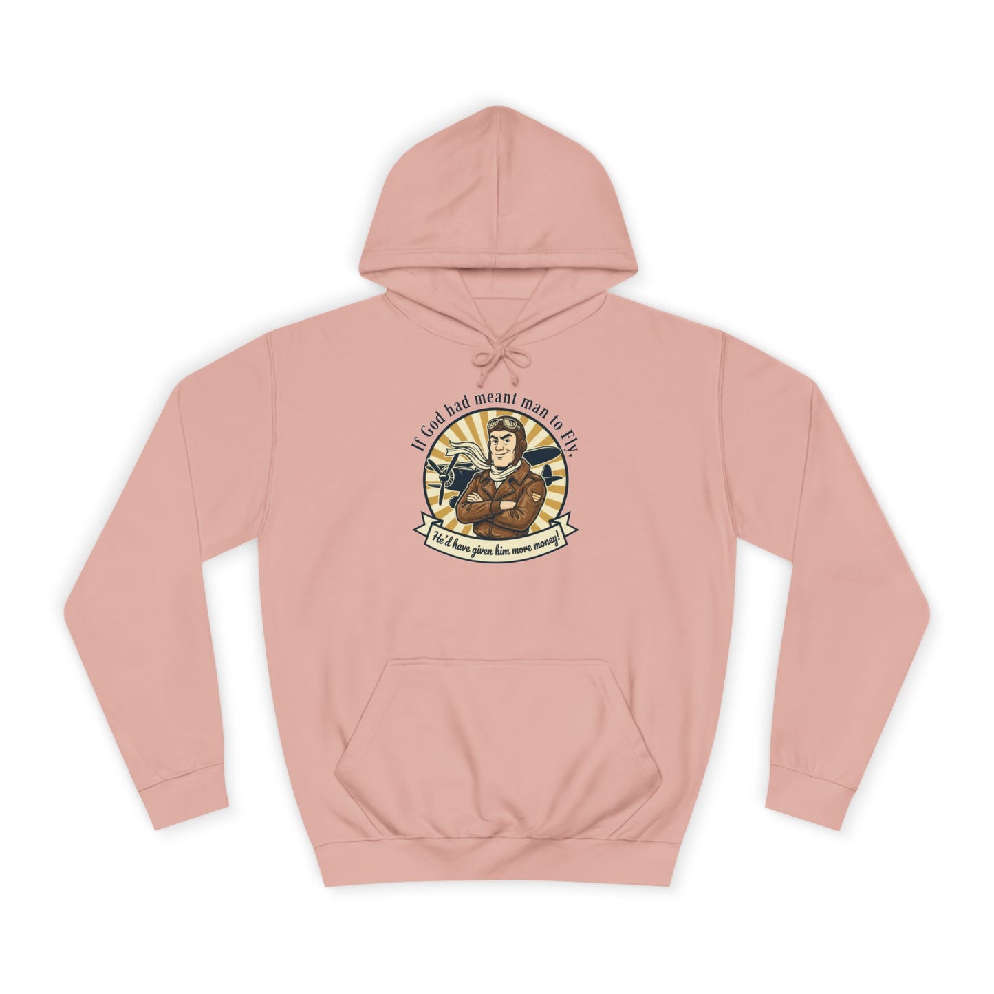 Aviator Retro College Hoodie — “I’ll Save You From The Storm” Vintage Pilot Graphic