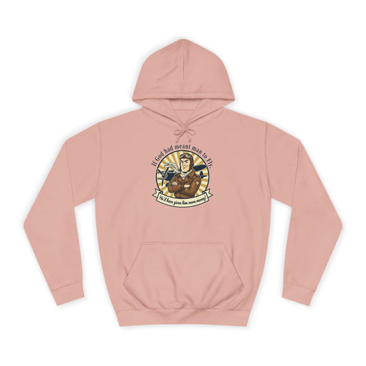 Aviator Retro College Hoodie — “I’ll Save You From The Storm” Vintage Pilot Graphic