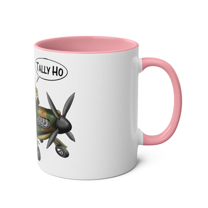 Tally Ho Spitfire Two-Tone Coffee Mugs, 11oz - Funky Aviation