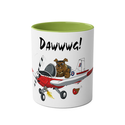 Bulldog Aerobatic Trainer Two-Tone Coffee Mugs, 11oz - Funky Aviation