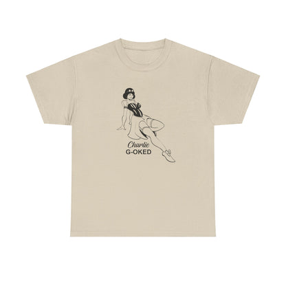Cotton Tee - The Nose Art Cessna G-OKED Aircraft Cartoon Design
