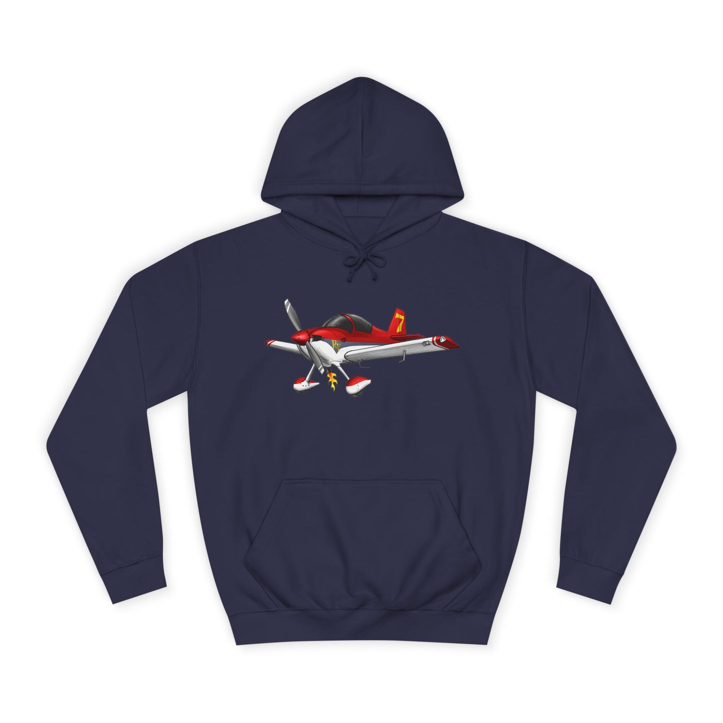 RV7 Aviation Hoodie — Small Red Aerobatic Aircraft Graphic