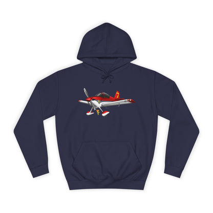 RV7 Aviation Hoodie — Small Red Aerobatic Aircraft Graphic