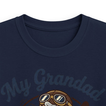 Kids Tee — "My Grandad Is a Pilot" Vintage Aviator T‑Shirt for Grandchildren