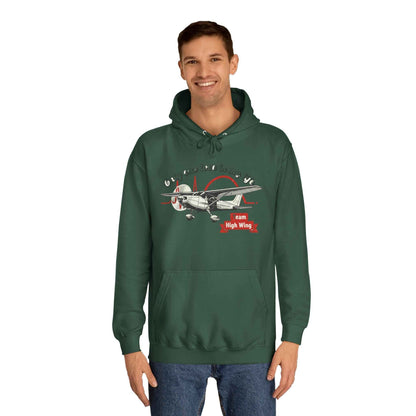 Aviation Hoodie — Vintage Cessna Plane "Team High Wing" Pullover
