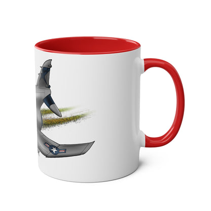 Phantom Fighter Jet Two-Tone Coffee Mugs, 11oz - Funky Aviation