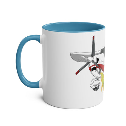 Cessna Bird Fryer Two-Tone Coffee Mugs, 11oz - Funky Aviation