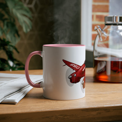 Comet Racer Two-Tone Coffee Mugs, 11oz - Funky Aviation