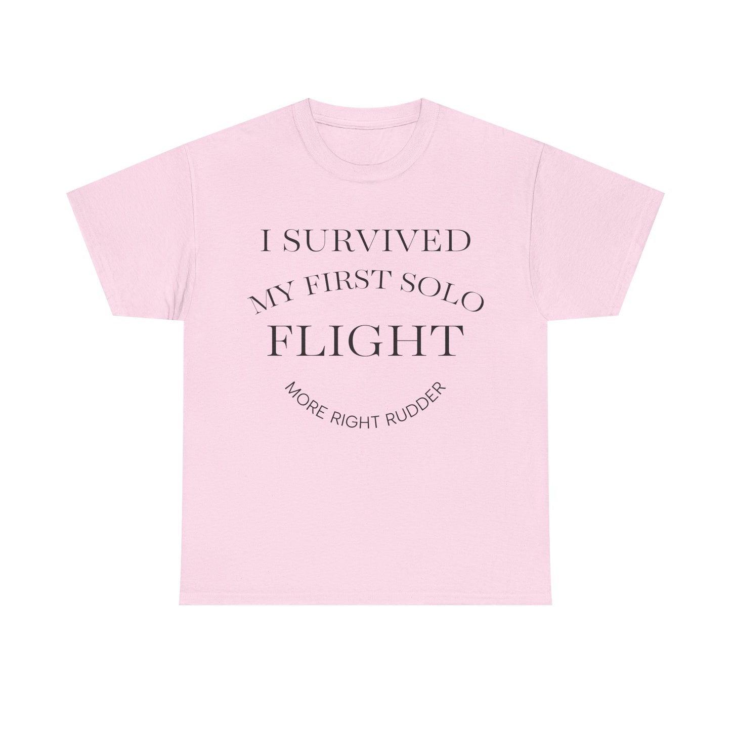 I Survived My First Solo Flight Unisex Heavy Cotton Tee