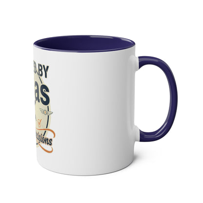 Aviator Coffee Mug — "Powered by AvGas and Bad Decisions" 11oz Two-Tone